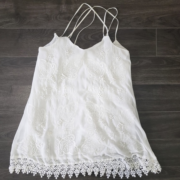 Millau Tops - MILLAU|| White embroidered tunic top